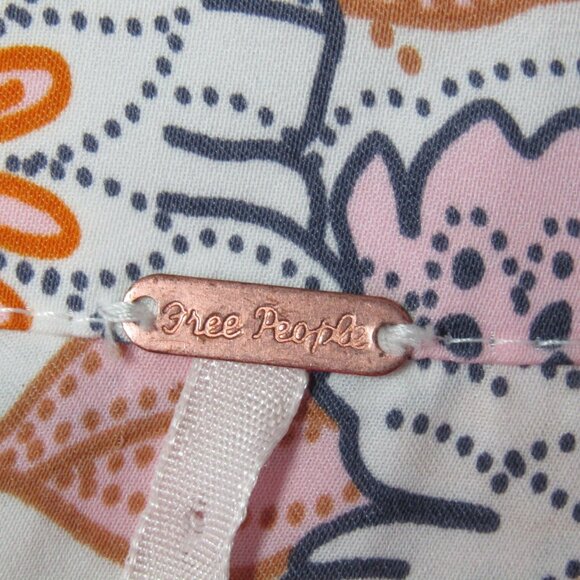 Free People Run Free Tunic Blouse Top Ivory Womens Size L Floral Boho Festival - Picture 9 of 14